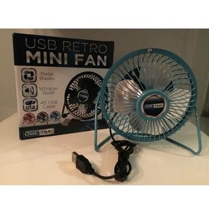New USB Retro Mini Fan, Light Blue